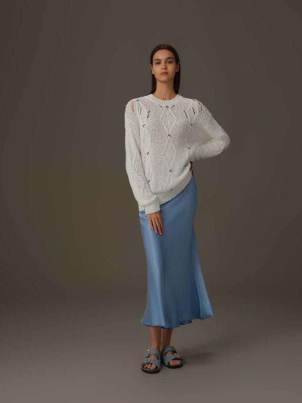 Summer Satin Midi Skirt