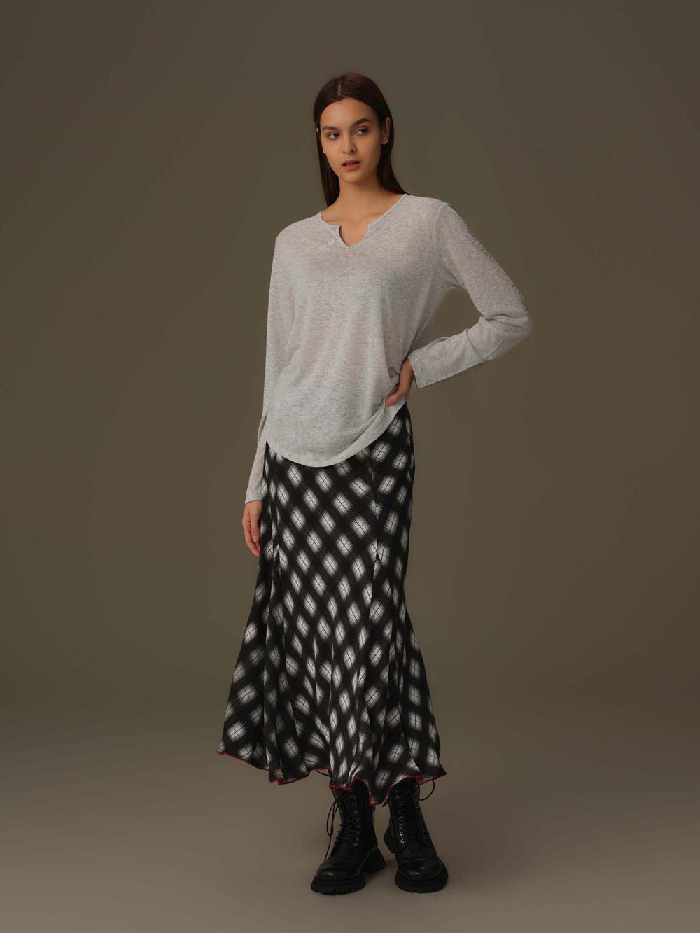 V Neck Long Sleeve Top