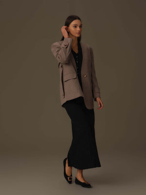 V-Neck Merino Wool Coat