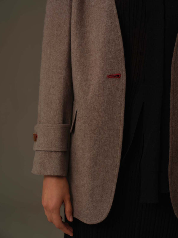 V-Neck Merino Wool Coat