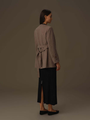 V-Neck Merino Wool Coat