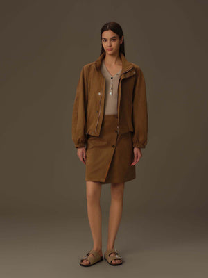 Faux Suede A-Line Skirt