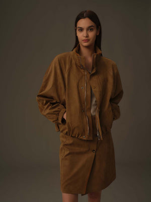 Classic Suede Bomber Jacket