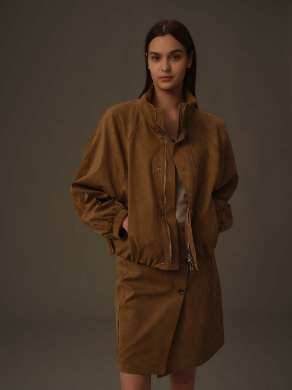 Classic Suede Bomber Jacket