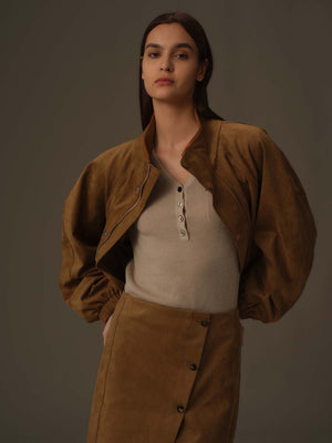 Classic Suede Bomber Jacket