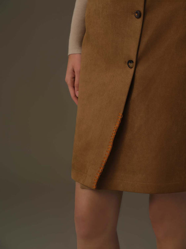 Faux Suede A-Line Skirt
