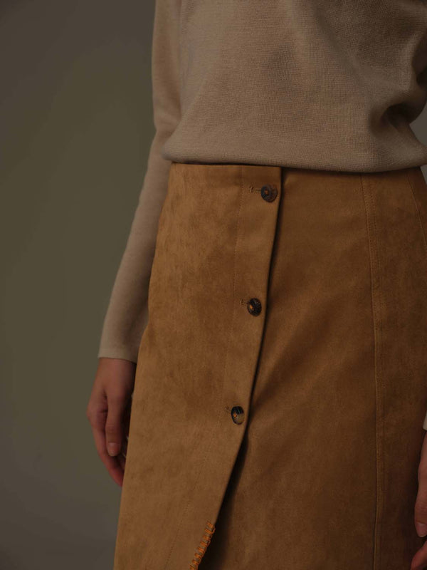 Faux Suede A-Line Skirt