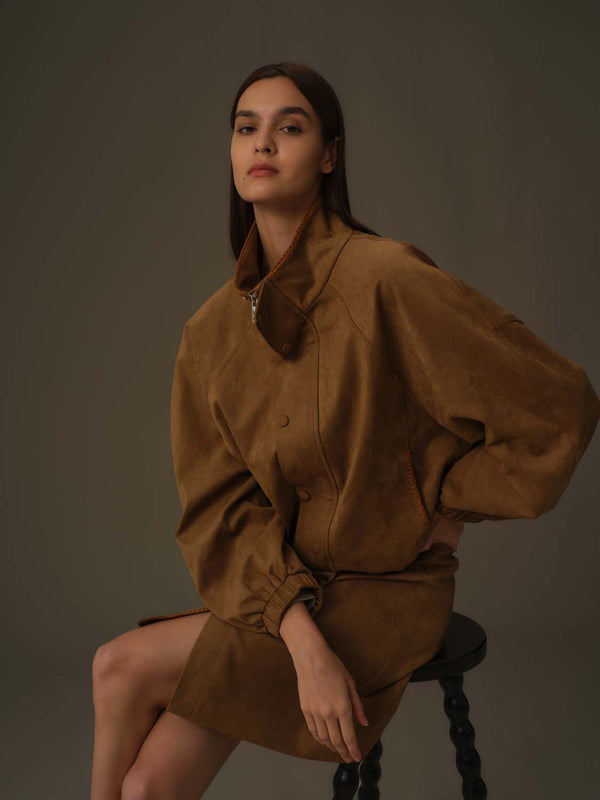 Classic Suede Bomber Jacket