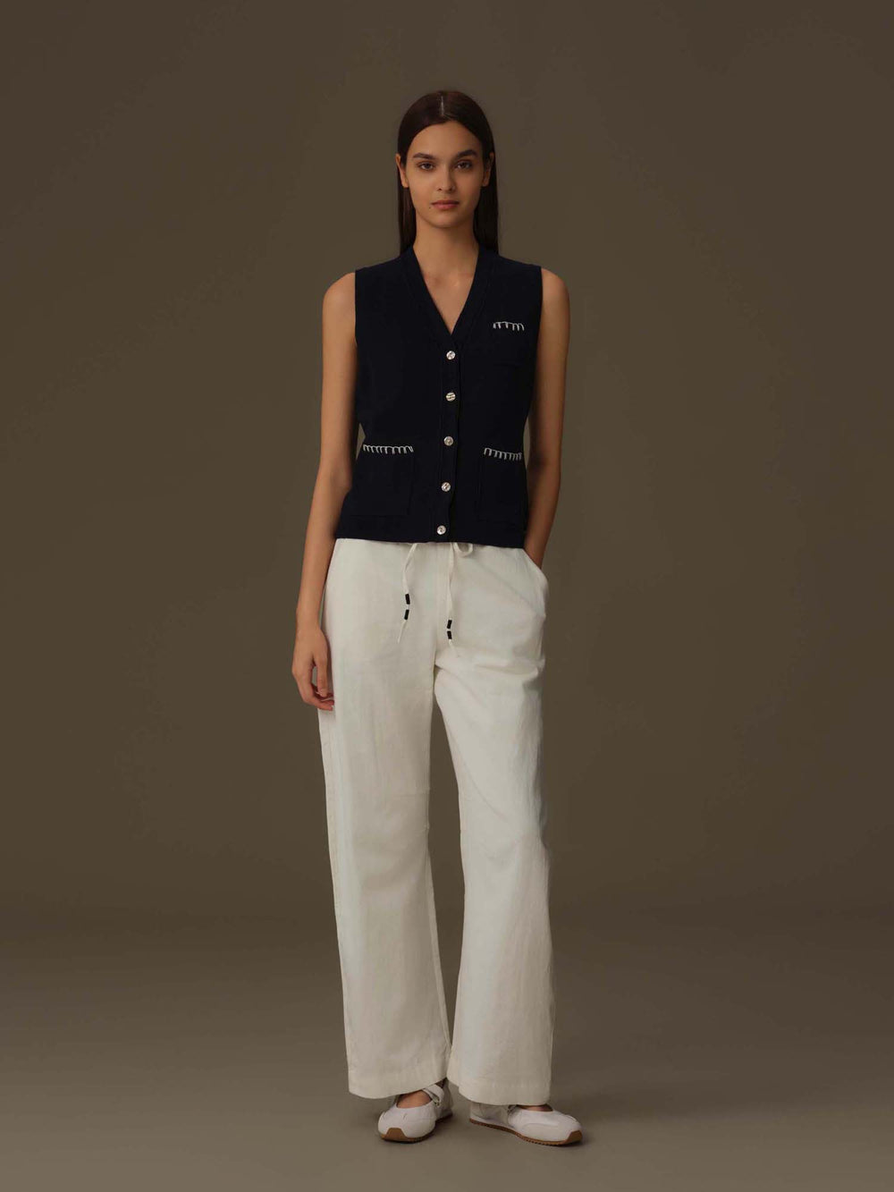 V Neck Knit Vest