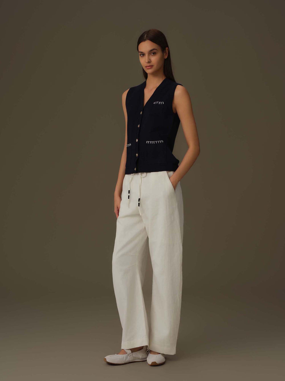 V Neck Knit Vest