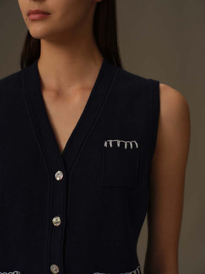 V Neck Knit Vest