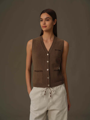 V Neck Knit Vest