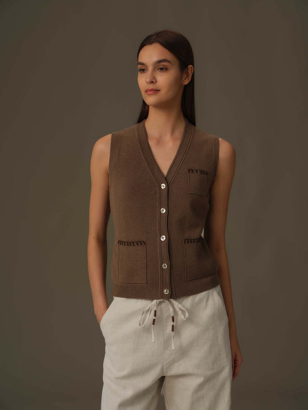 V Neck Knit Vest