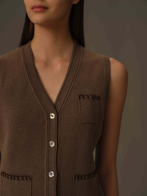 V Neck Knit Vest
