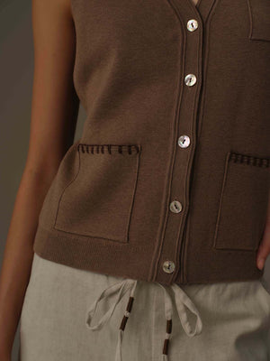 V Neck Knit Vest