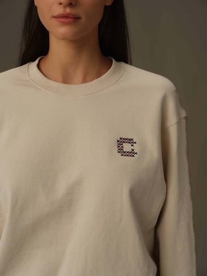 C字刺繡休閒衛衣