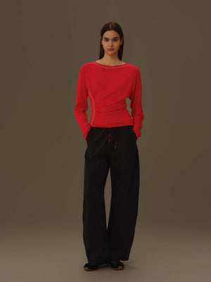 Asymmetrical Draped Chain Details Top