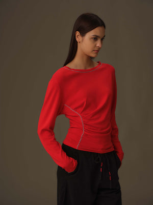Asymmetrical Draped Chain Details Top
