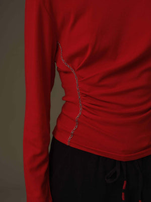 Asymmetrical Draped Chain Details Top