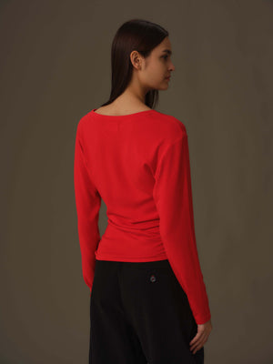 Asymmetrical Draped Chain Details Top
