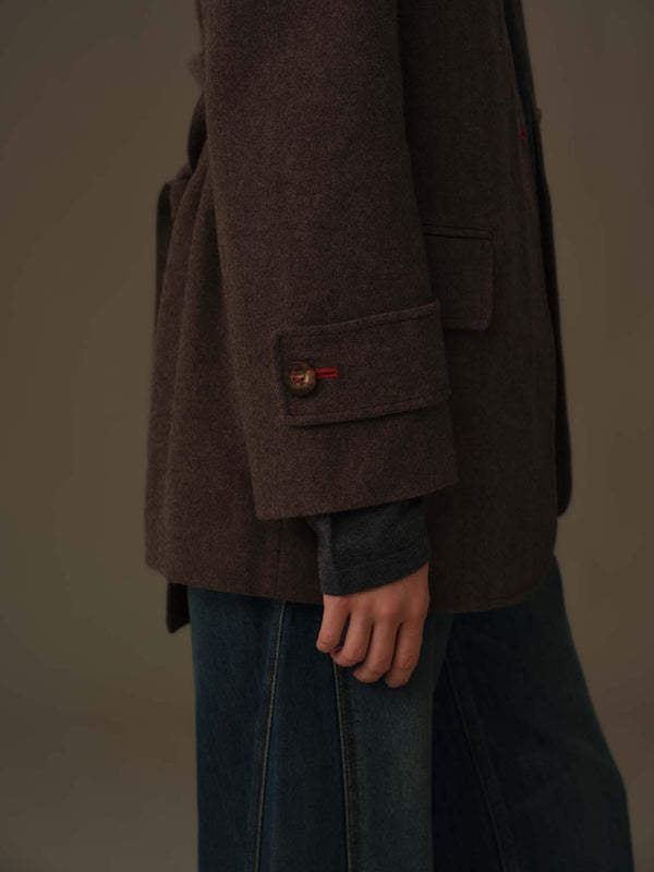 V-Neck Merino Wool Coat