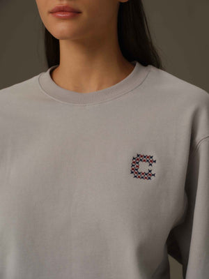 C字刺繡休閒衛衣