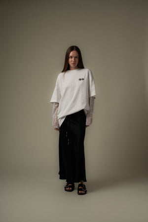 Lace Panel Long Tee