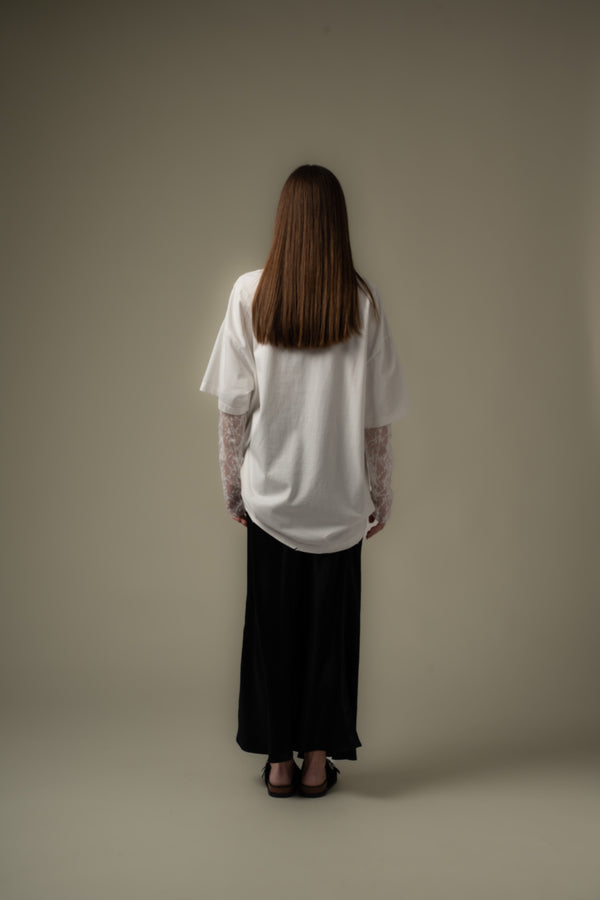 Lace Panel Long Tee