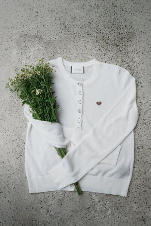 愛心刺繡針織開襟衫