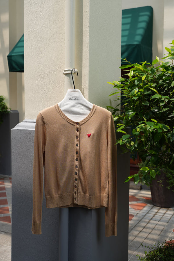 愛心刺繡針織開襟衫
