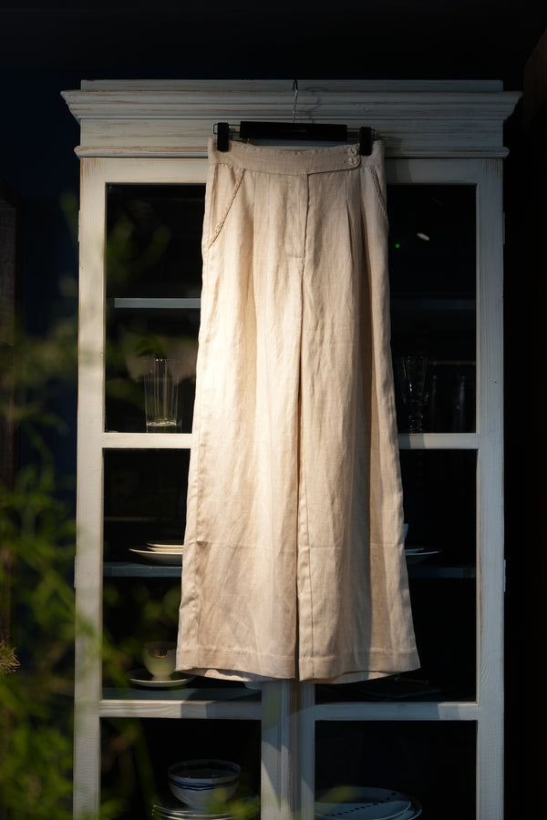 Double-Button Wide Leg Pants