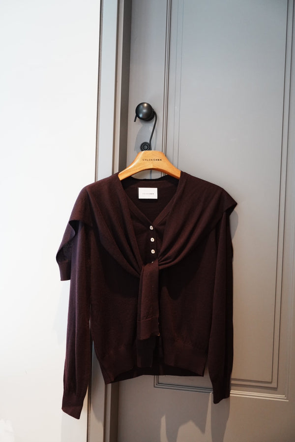 Removable Shawl Merino Wool Cardigan