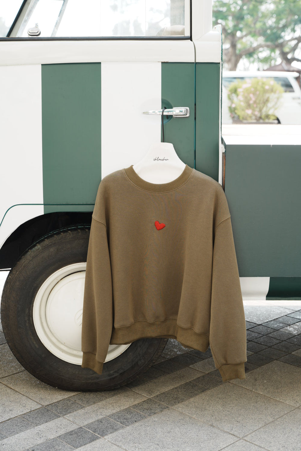Handcrafted Heart Embroidered Sweatshirt