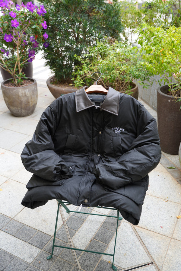 Embroidered Contrast Collar Down Jacket