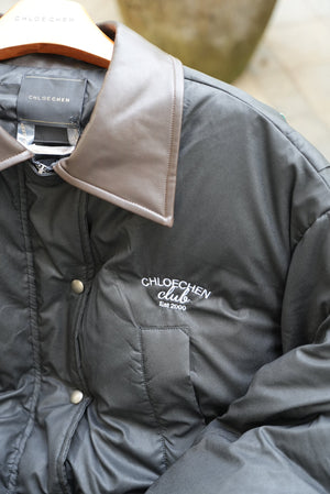 Embroidered Contrast Collar Down Jacket