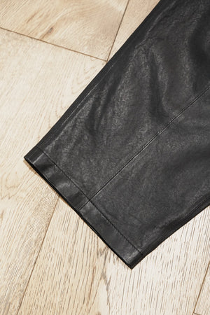 Stretchable Waist Leather Pants