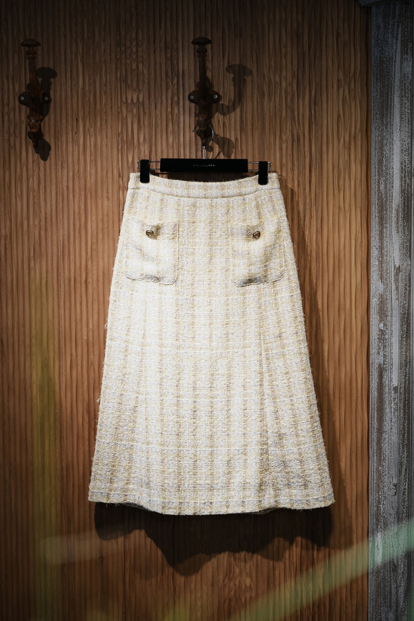 Plaid Tweed Skirt