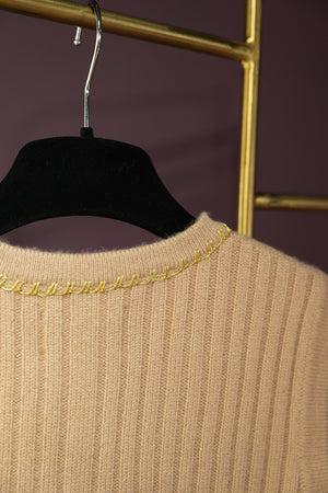 V領羅紋針織背心