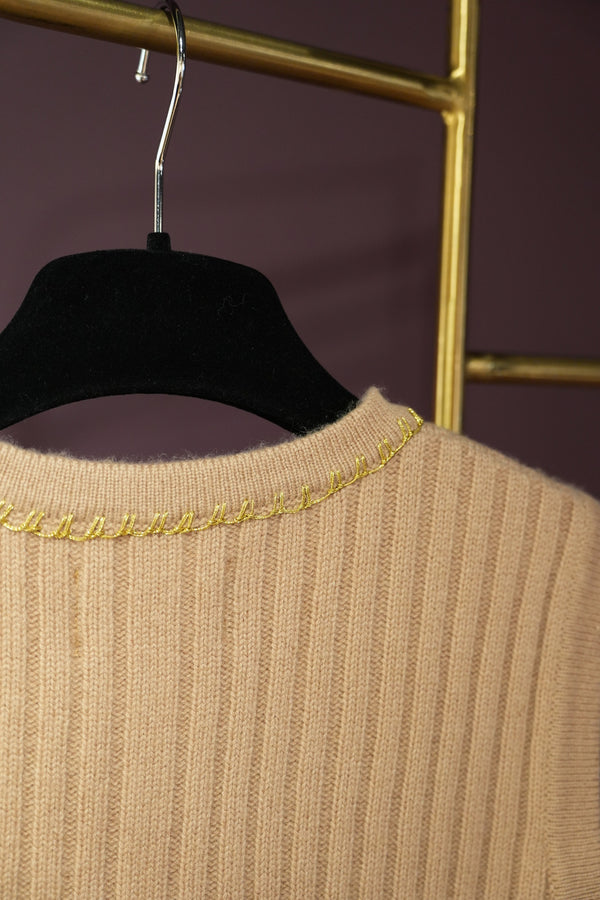 V領羅紋針織背心