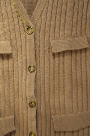 V領羅紋針織背心