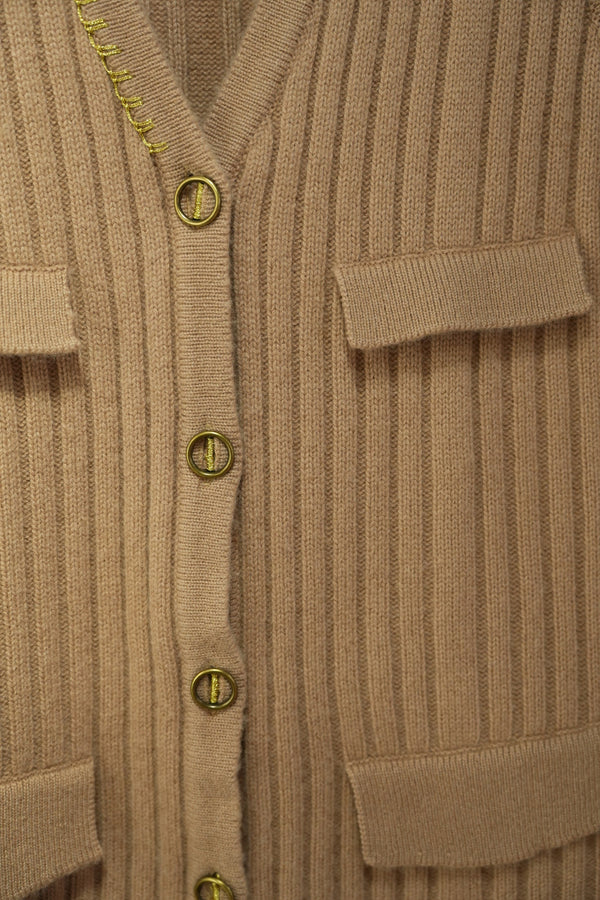 V領羅紋針織背心