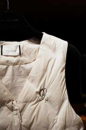 Heart Embroidered Puffer Vest