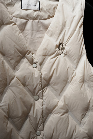 Heart Embroidered Puffer Vest