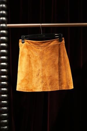 A-Line Short Suede Skirt