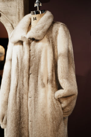 Stand Collar Long Mink Fur Coat