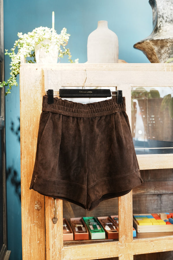 Stretchable Waist Suede Shorts