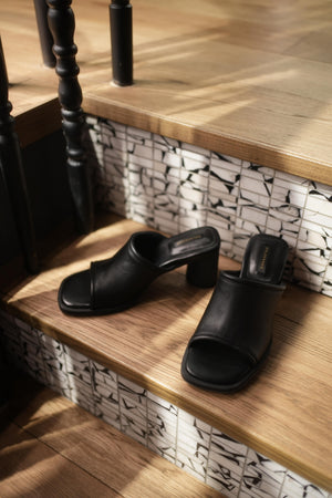 Victoria Leather Heel Sandals