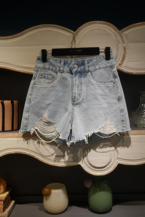 Frayed Edge Denim Shorts