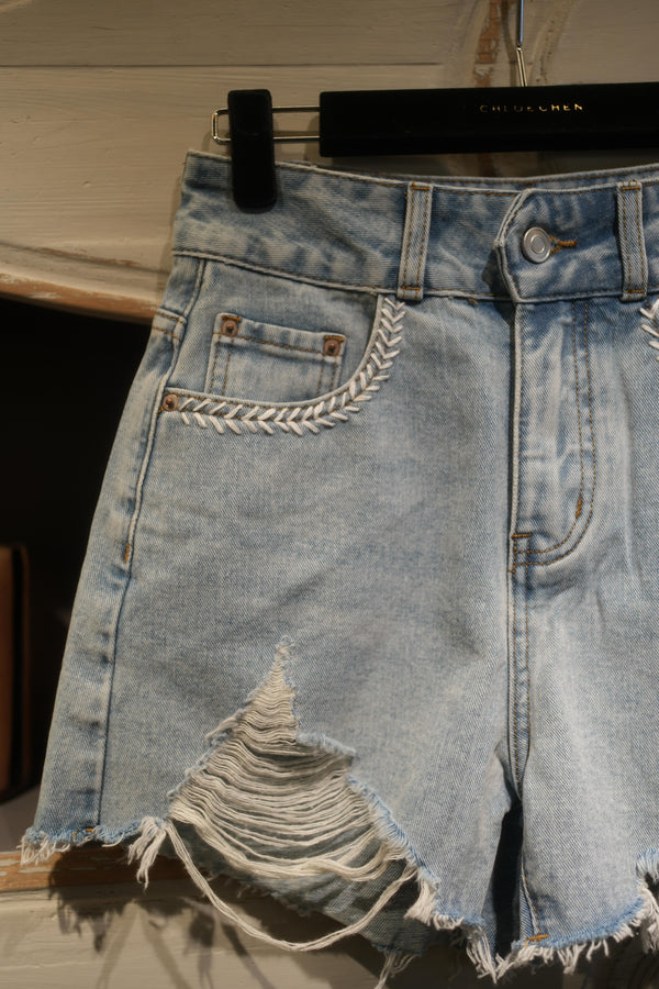 Frayed Edge Denim Shorts