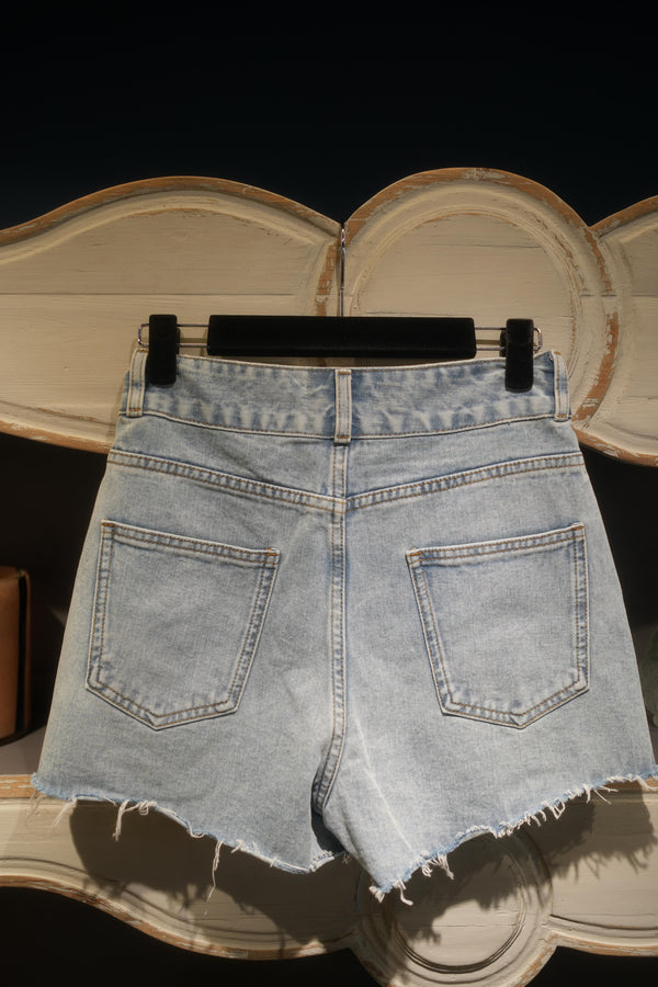 Frayed Edge Denim Shorts